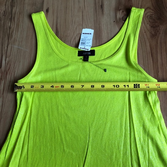 NEW APT9 Basic Shimmer Tank Tanktop Shirt Yellowish Green XS Women’s - Picture 6 of 14
